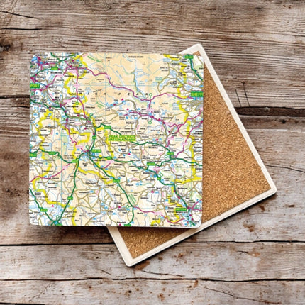 OS Map Ceramic Single Coaster  Peak District
