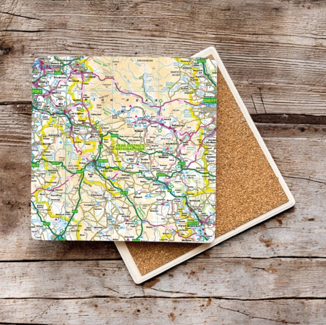 OS Map Ceramic Single Coaster  Peak District
