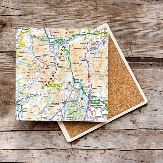 OS Map Ceramic Single Coaster  Lake District