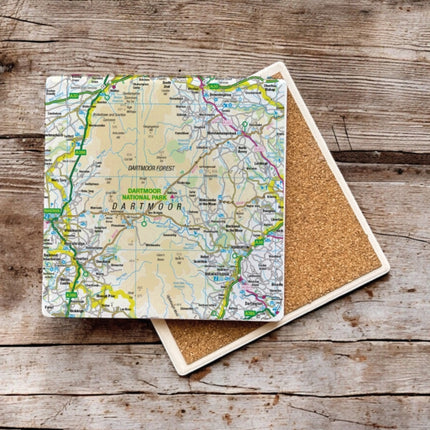 OS Map Ceramic Single Coaster  Dartmoor National