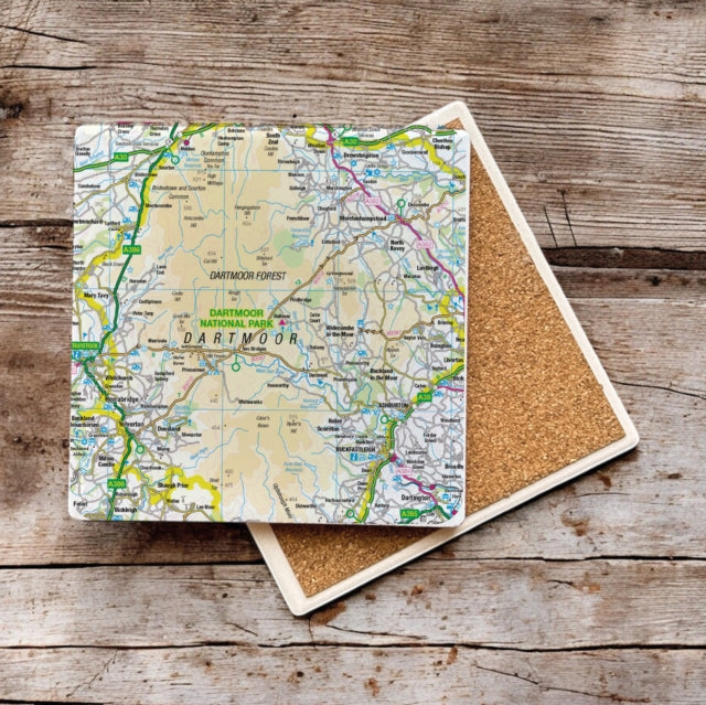 OS Map Ceramic Single Coaster  Dartmoor National