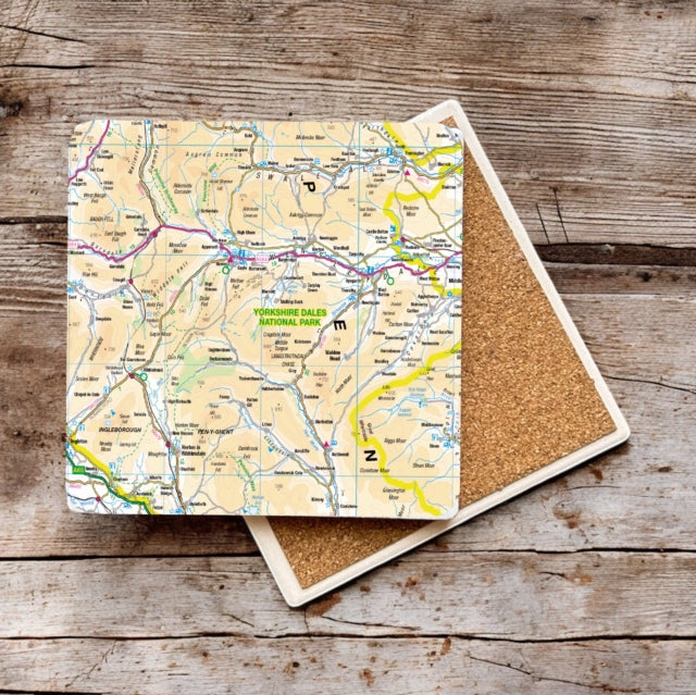 OS Map Ceramic Single Coaster  Yorkshire Dales National Park