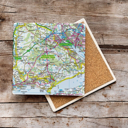 OS Map Ceramic Single Coaster  New Forest
