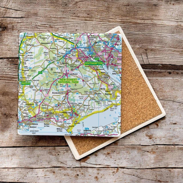 OS Map Ceramic Single Coaster  New Forest