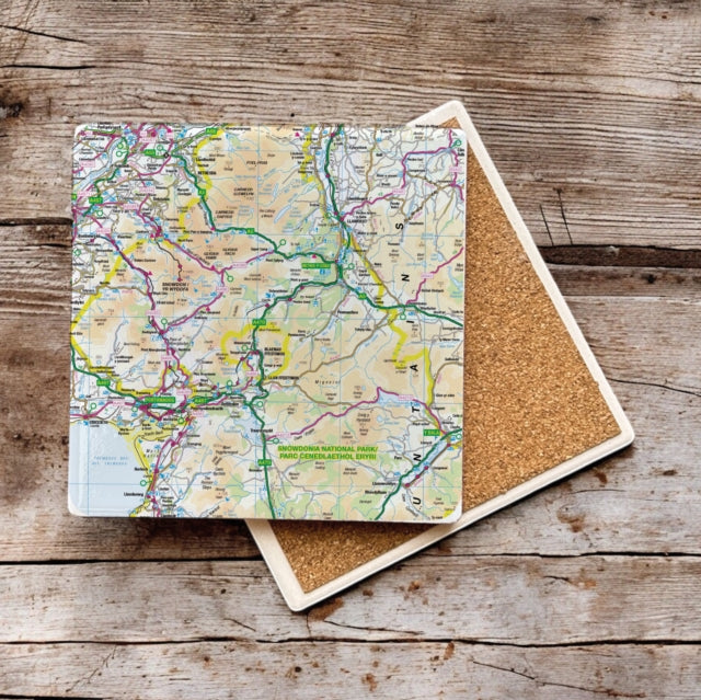 OS Map Ceramic Single Coaster  Snowdonia National