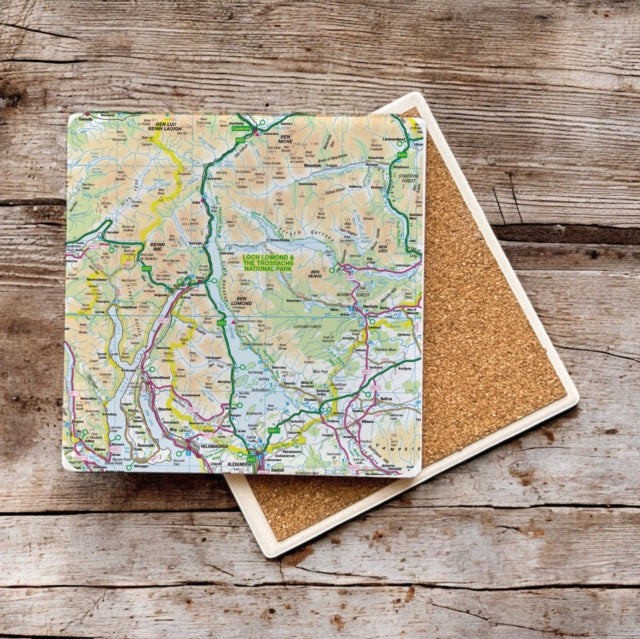 OS Map Ceramic Single Coaster  Loch Lomond and
