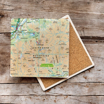 OS Map Ceramic Single Coaster  Cairngorms
