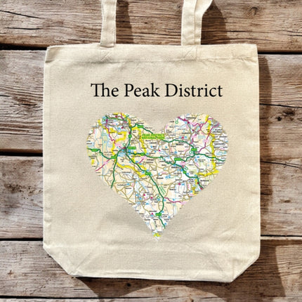 OS Map Premium Canvas Tote Bag  Peak District National Park
