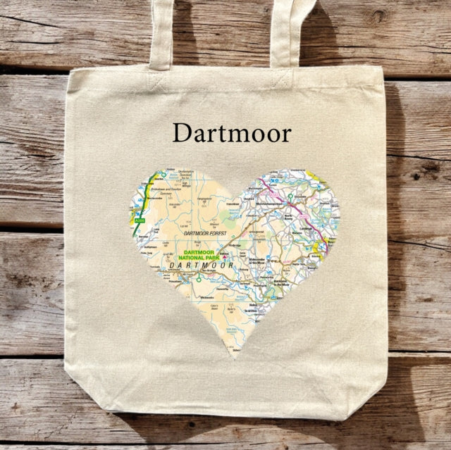 OS Map Premium Canvas Tote Bag  Dartmoor National Park