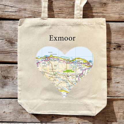 OS Map Premium Canvas Tote Bag  Exmoor National Park