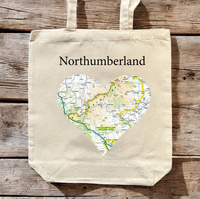OS Map Premium Canvas Tote Bag  Northumberland National Park