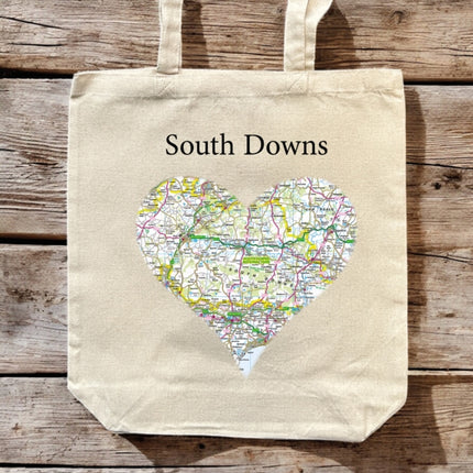 OS Map Premium Canvas Tote Bag  South Downs National Park