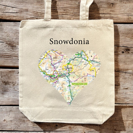 OS Map Premium Canvas Tote Bag  Snowdonia National Park