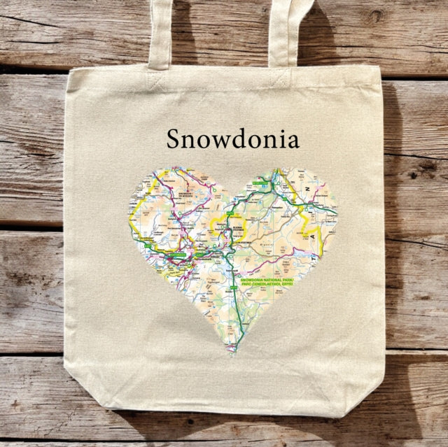 OS Map Premium Canvas Tote Bag  Snowdonia National Park