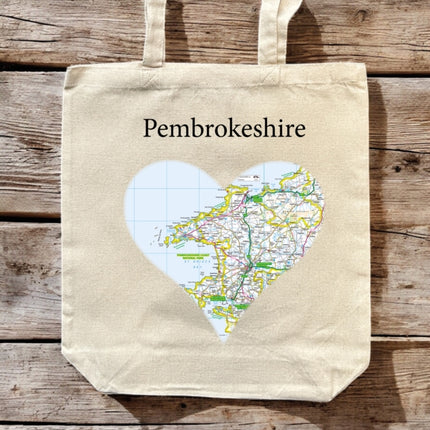 OS Map Premium Canvas Tote Bag  Pembrokeshire Coast National Park
