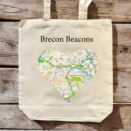 OS Map Premium Canvas Tote Bag  Brecon Beacons National Park