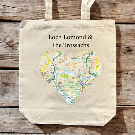 OS Map Premium Canvas Tote Bag  Loch Lomond and The Trossachs National Park
