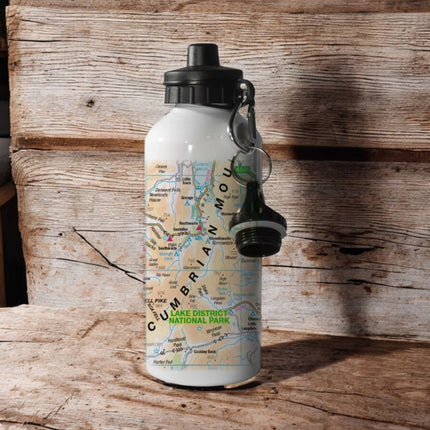 OS Map 600ml Metal Water Bottle  Lake District National Park