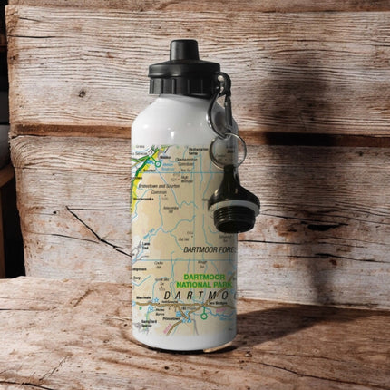 OS Map 600ml Metal Water Bottle  Dartmoor National Park