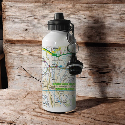 OS Map 600ml Metal Water Bottle  North York Moors National Park