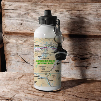 OS Map 600ml Metal Water Bottle  Yorkshire Dales National Park