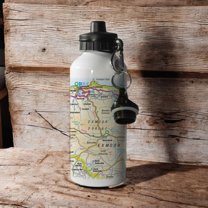 OS Map 600ml Metal Water Bottle  Exmoor National Park