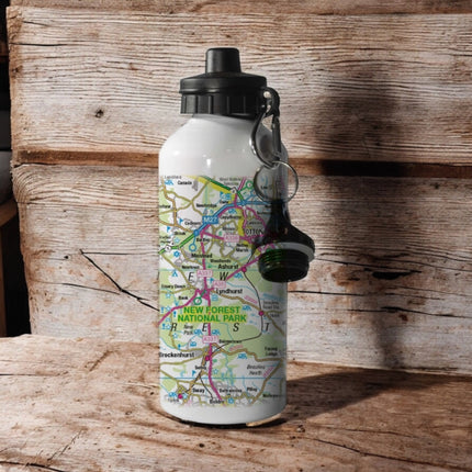OS Map 600ml Metal Water Bottle  New Forest National Park