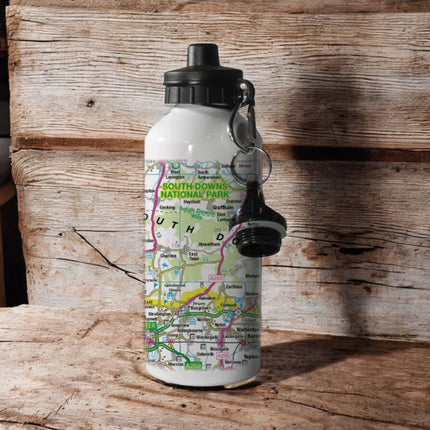 OS Map 600ml Metal Water Bottle  South Downs National Park