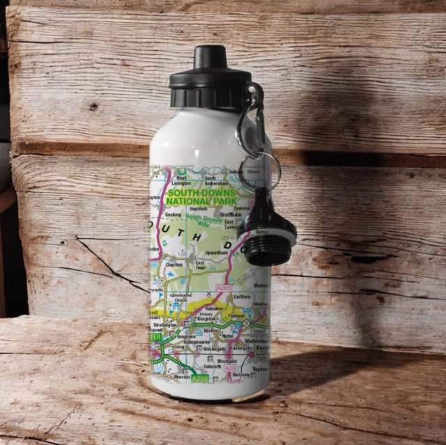 OS Map 600ml Metal Water Bottle  South Downs National Park