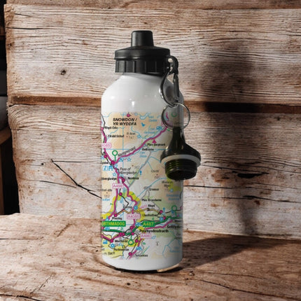 OS Map 600ml Metal Water Bottle  Snowdonia National Park