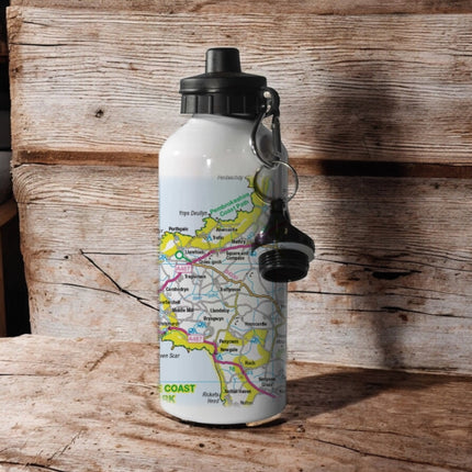 OS Map 600ml Metal Water Bottle  Pembrokeshire Coast National Park