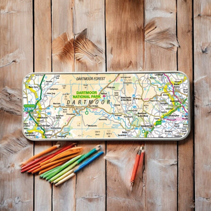 OS Map Metal Pencil Tin  Dartmoor National Park