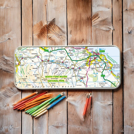 OS Map Metal Pencil Tin  North York Moors