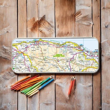 OS Map Metal Pencil Tin  Exmoor National Park