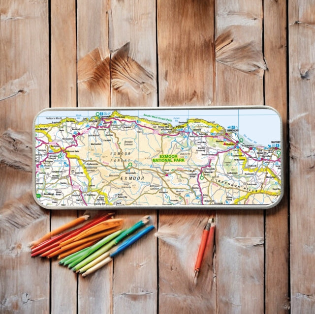 OS Map Metal Pencil Tin  Exmoor National Park