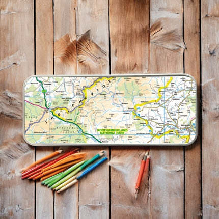 OS Map Metal Pencil Tin  Northumberland National