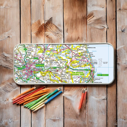 OS Map Metal Pencil Tin  The Broads