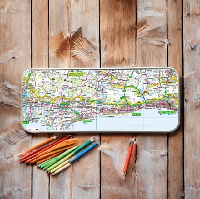 OS Map Metal Pencil Tin  South Downs National