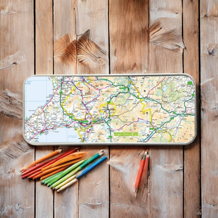 OS Map Metal Pencil Tin  Snowdonia National Park