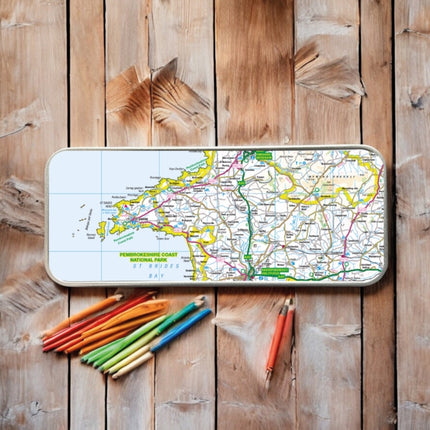 OS Map Metal Pencil Tin  Pembrokeshire Coast