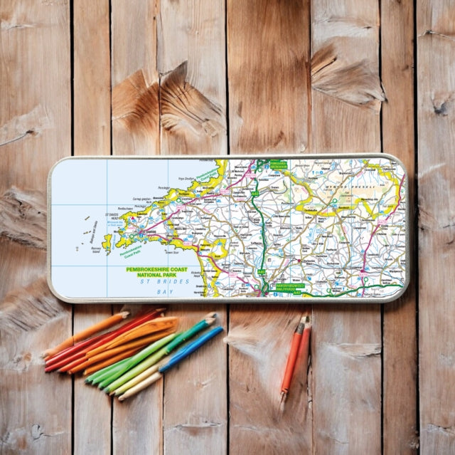 OS Map Metal Pencil Tin  Pembrokeshire Coast