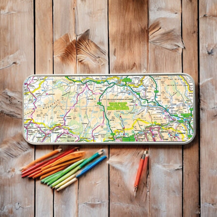 OS Map Metal Pencil Tin  Brecon Beacons National