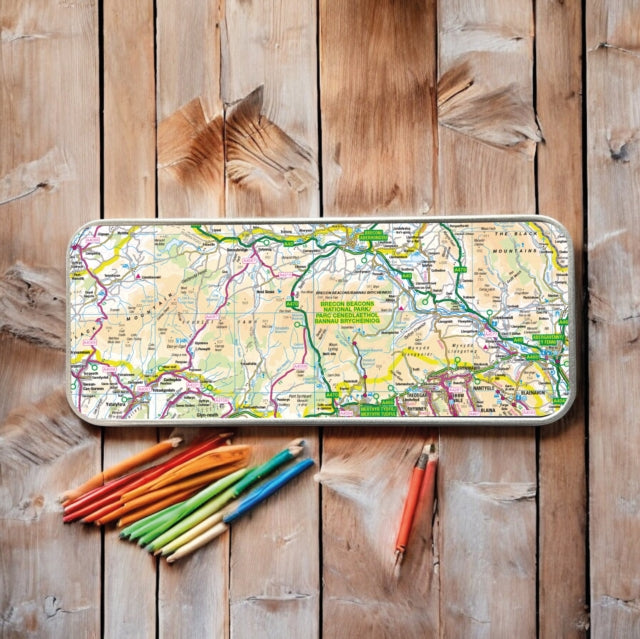 OS Map Metal Pencil Tin  Brecon Beacons National
