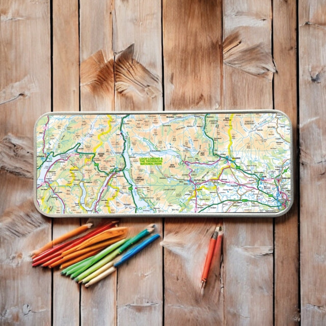 OS Map Metal Pencil Tin  Loch Lomond and The