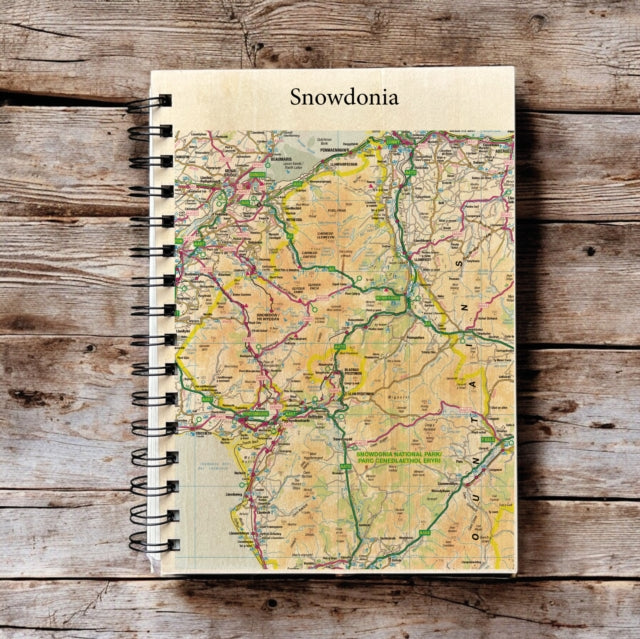 OS Map Wooden Lined Notebook  Snowdonia National