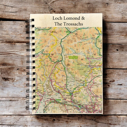 OS Map Wooden Lined Notebook  Loch Lomond and The