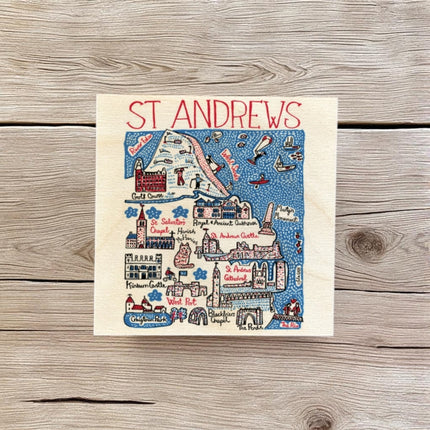 Julia Gash Wooden Coaster  St Andrews