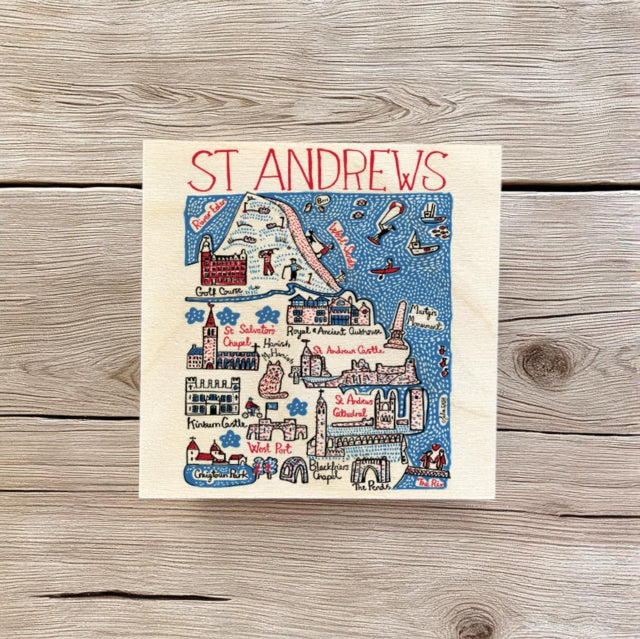 Julia Gash Wooden Coaster  St Andrews