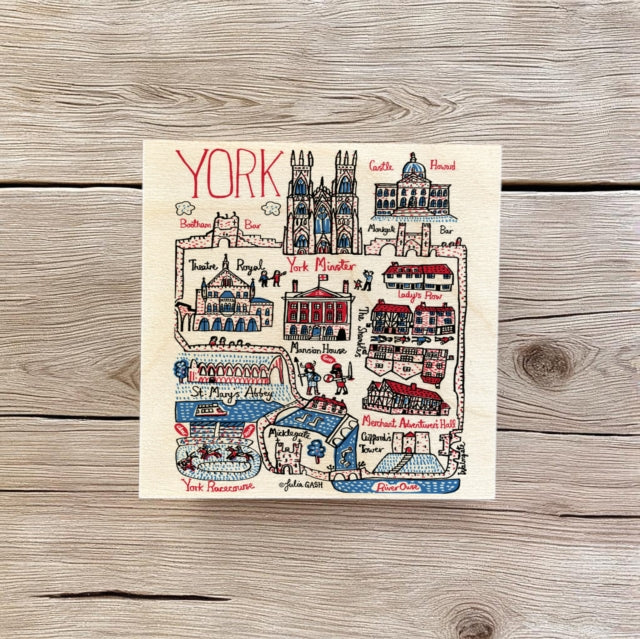 Julia Gash Wooden Coaster  York