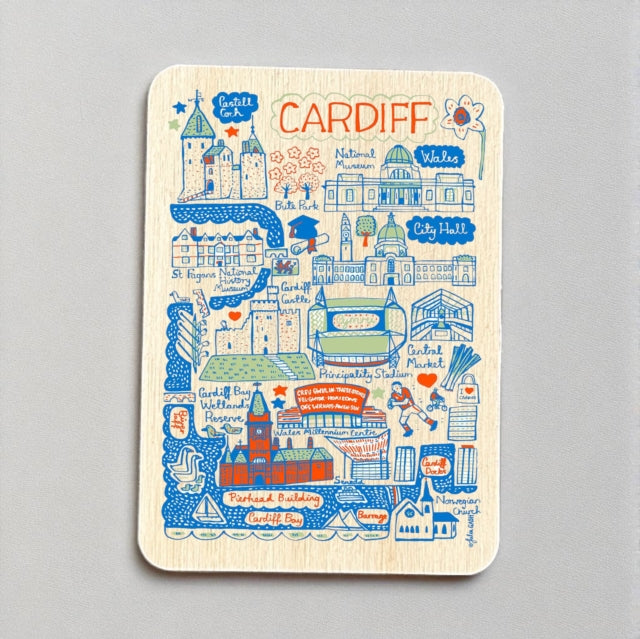 Julia Gash Wooden Magnet  Cardiff